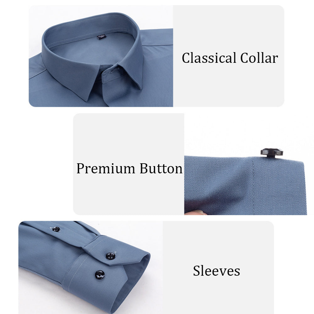 Modal Herrenhemden Solid Langarm Stretch Formelles Hemd | C2080