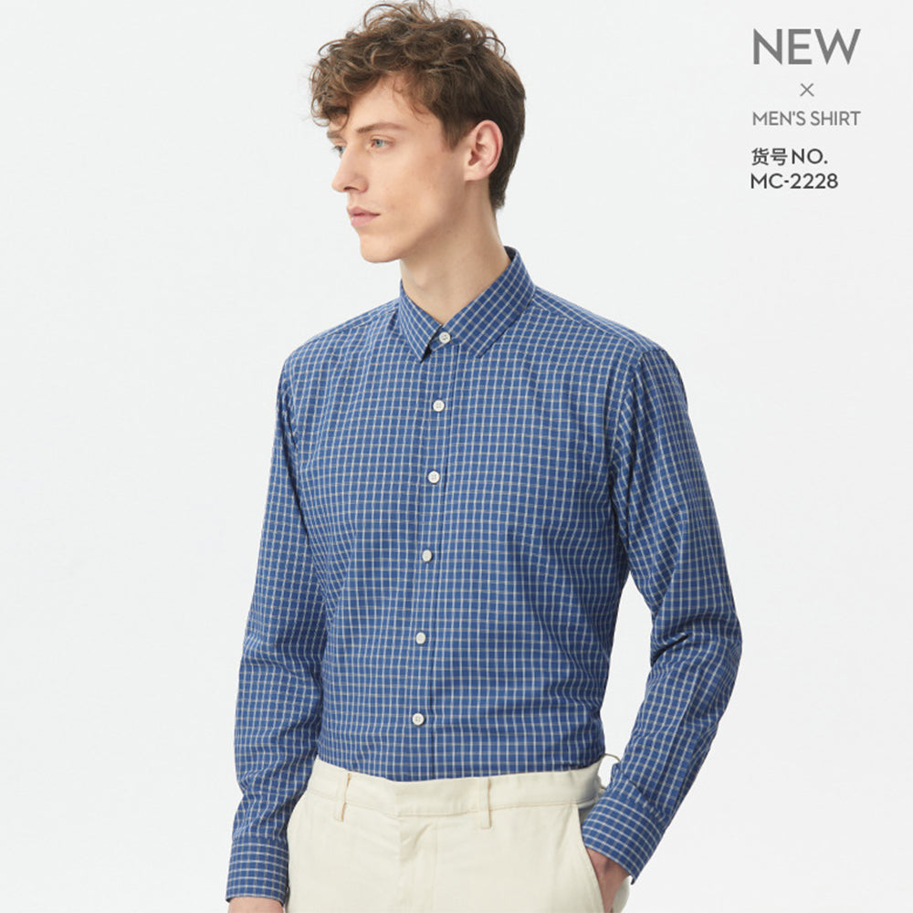 Herren Dünn Kariert Baumwolle Casual Slim Fit Langarm Button Down Hemden Frühling Sommer | MC-2228