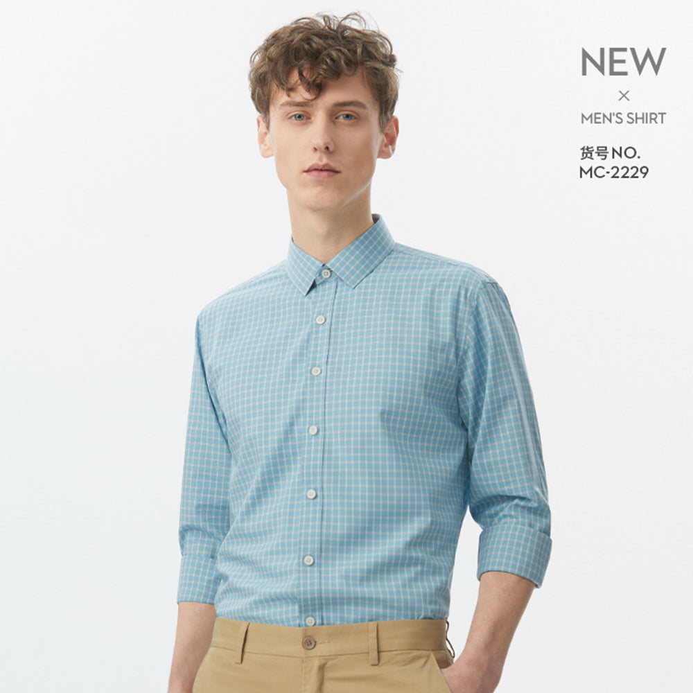 Herren Dünn Kariert Baumwolle Casual Slim Fit Langarm Button Down Hemden Frühling Sommer | MC-2228