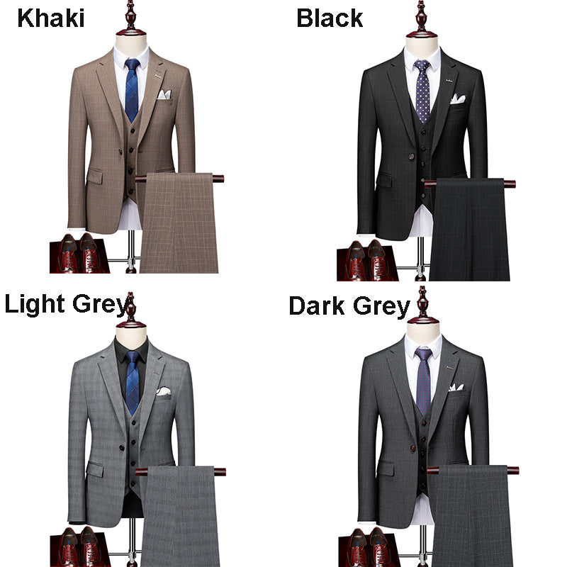 Posh Herren 3-teiliger Anzug Smart Fit Ein-Knopf-Smoking-Set Hochzeits- und Partykleid | 96031-A418