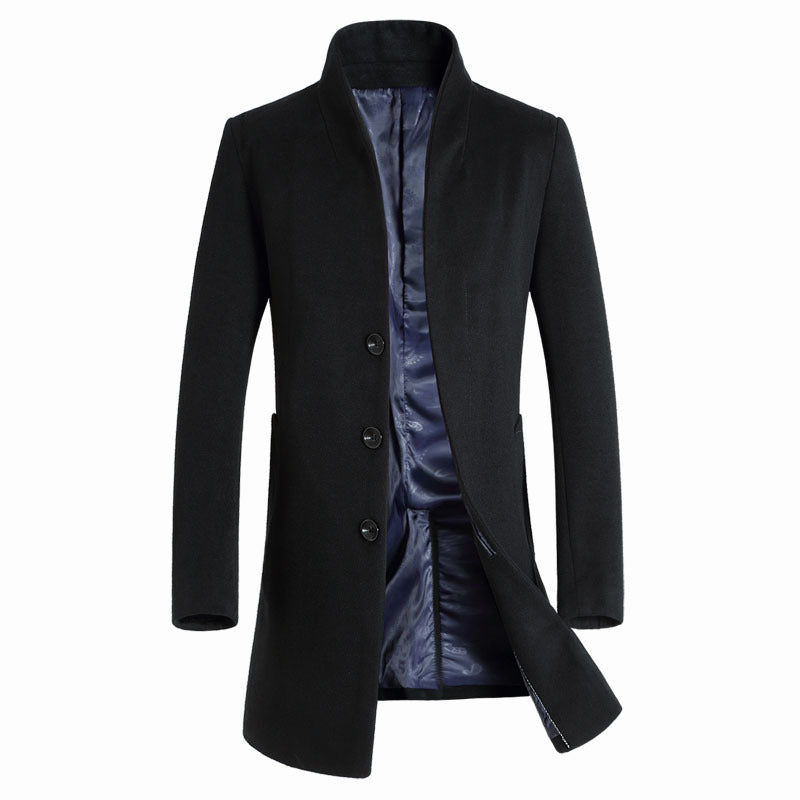 Herrenmantel Hochwertiger mittellanger Trenchcoat aus Wollmischung | XZ1681