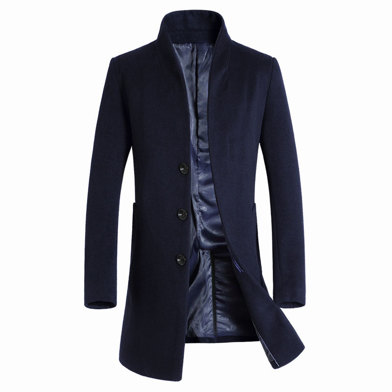 Herrenmantel Hochwertiger mittellanger Trenchcoat aus Wollmischung | XZ1681