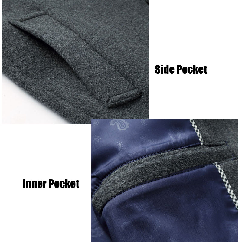 Herrenmantel Hochwertiger mittellanger Trenchcoat aus Wollmischung | XZ1681