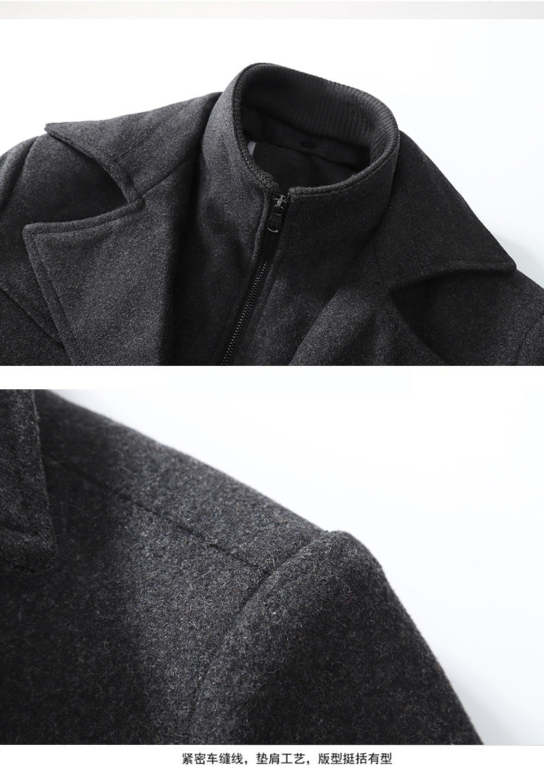 Herren Premium Wolle Luxus Mantel Winter Herbst Trenchcoat | XZ1933