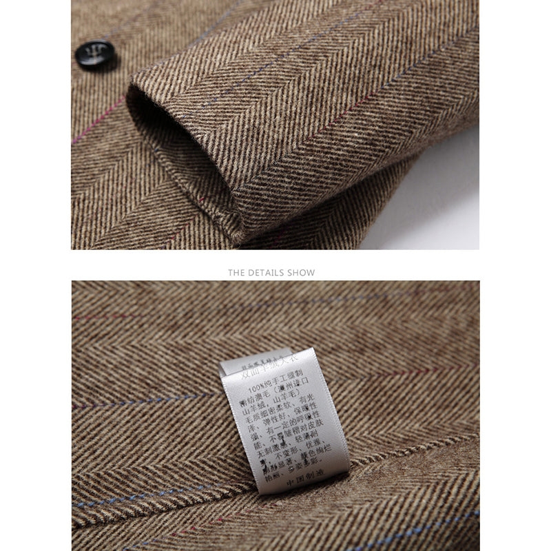 Executive Class Premium Herren Luxus Langer Trenchcoat aus australischer Wolle | XZ5829
