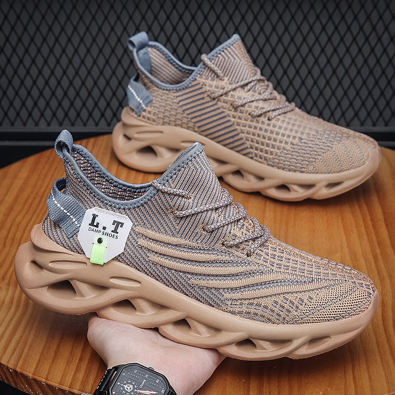 Virale TikTok Herren-Sportschuhe zum Laufen und Schnüren 2024 Trendy Casual Twist Sole Ultraleichte strukturierte Sneakers Bequeme Schuhe | 2206 