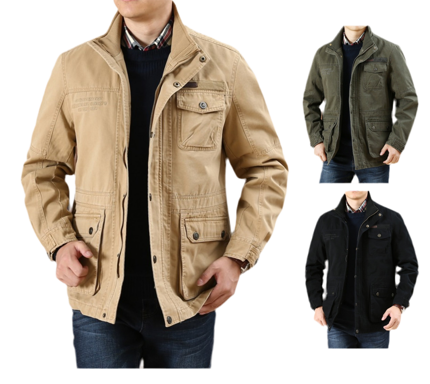 Men Military Jacket Multi-Pocket Casual Tactical Jackets Male Caquetá Hombre | 9885