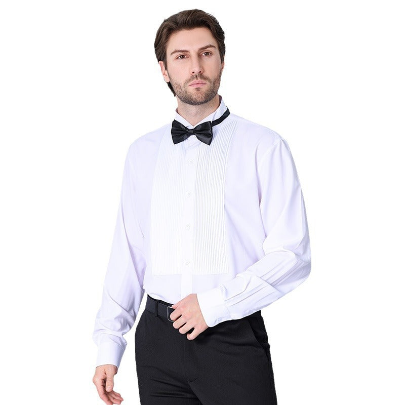 Camicia da uomo con doppia pieghe, elegante camicia francese da lavoro di alta qualità | LF631 