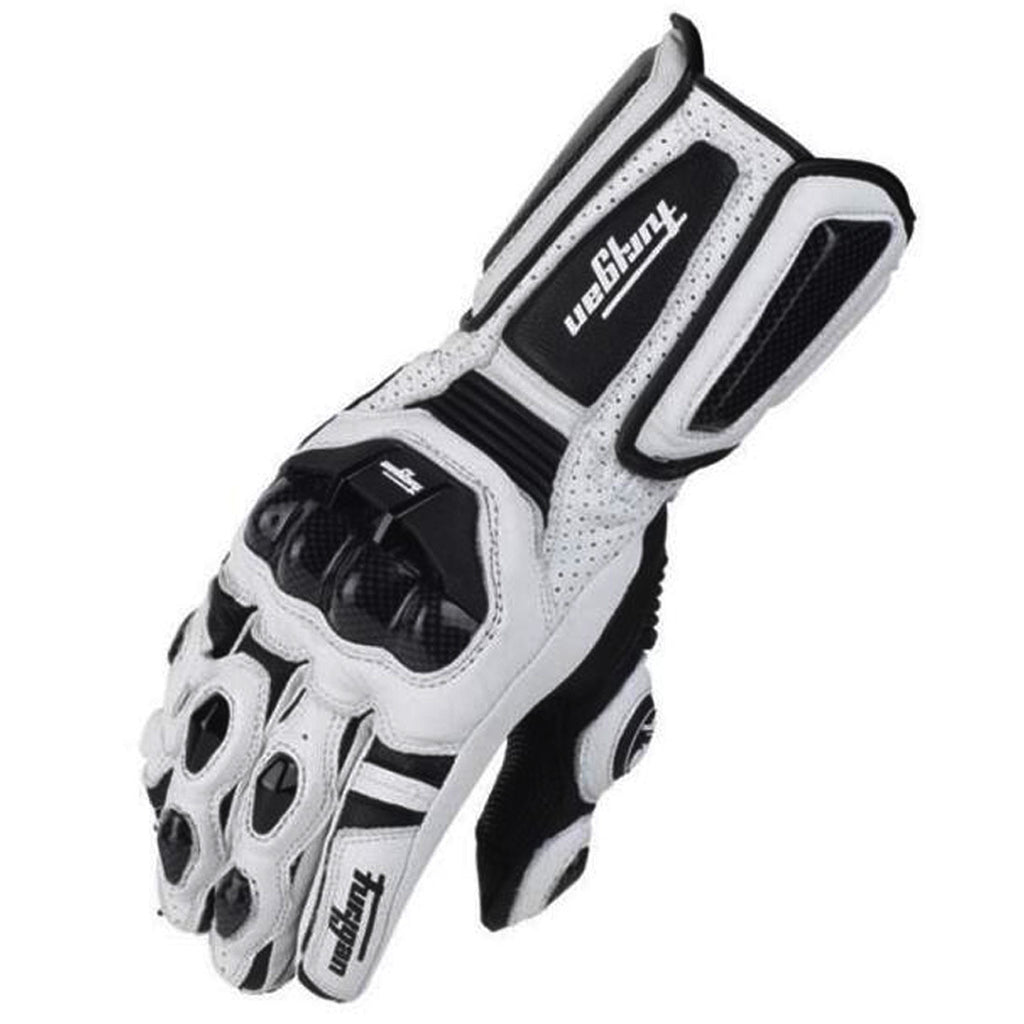 Furygan AFS10 Leather Motorcycle Gloves | Carbon Fiber Racing Gauntlets with Knuckle Protection & Ventilation for Sport Riding | JC001