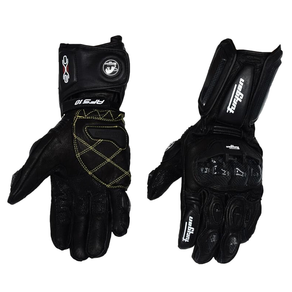 Furygan AFS10 Leather Motorcycle Gloves | Carbon Fiber Racing Gauntlets with Knuckle Protection & Ventilation for Sport Riding | JC001