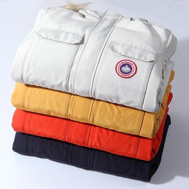 Lange gesteppte Polyesterjacke für Herren, Stehkragen, lässige Kapuzenjacke | MK-5928-1 