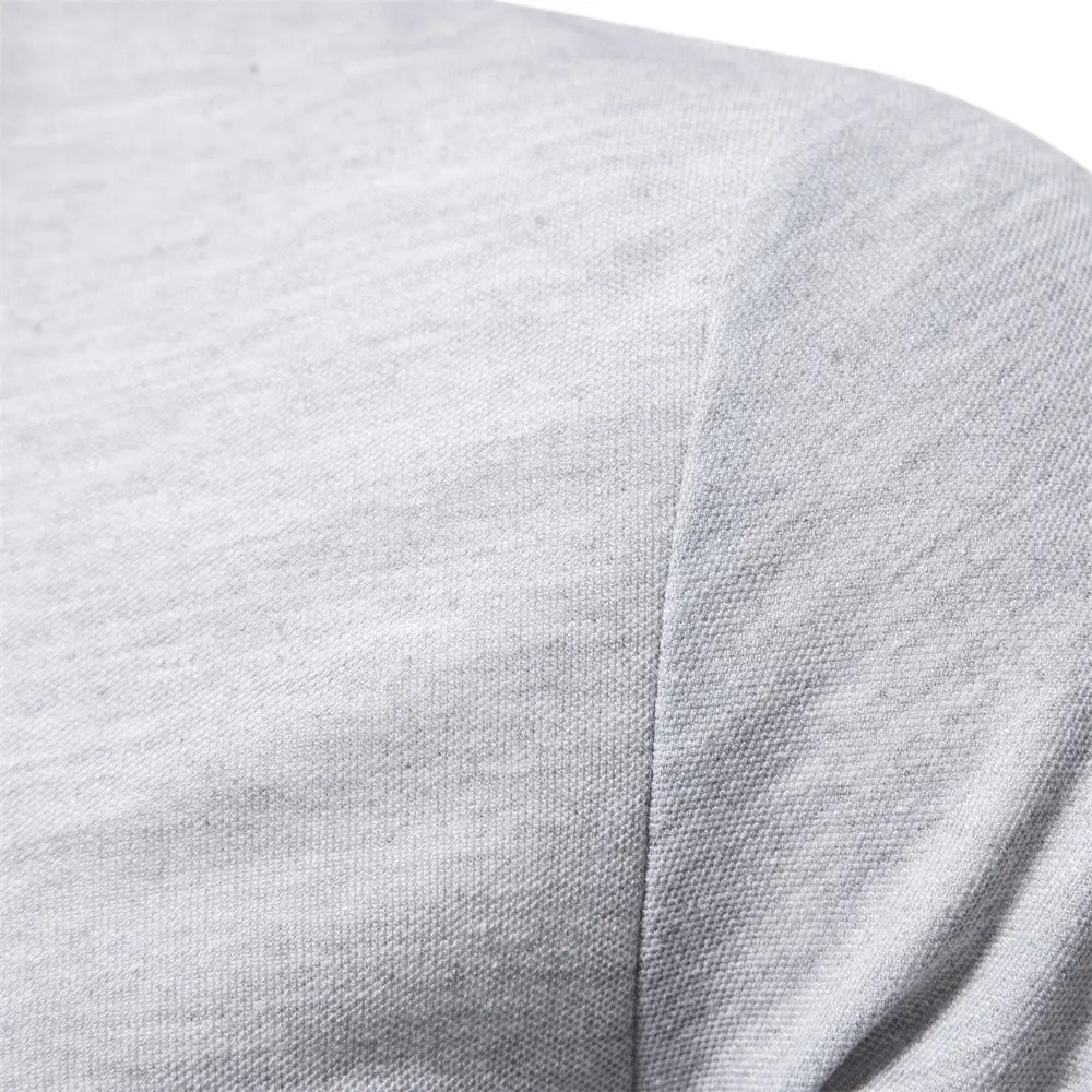 Herren Poloshirt aus Baumwolle, modisch, lässig, langärmelig, mit Hirsch-Stickerei-Design, T-Shirt für Männer | T12 