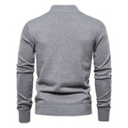 Herren-Strickjacke aus Baumwolle mit Zopfmuster, Taschen, Stehkragen, Button-Down-Pullover | CW61 