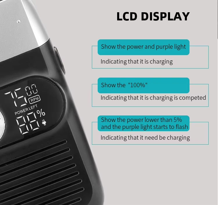 PRITECH 2-in-1 Elektrischer Haarschneider LCD-Display USB wiederaufladbar Wasserdichter Glatzenrasierer für Männer | RSM-1699 