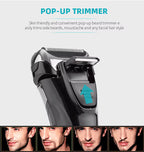 Dreifachklingen-Elektrorasierer für Herren, LCD-Display, IPX6, wasserdicht, wiederaufladbarer USB-Trimmer | RSM-1577 