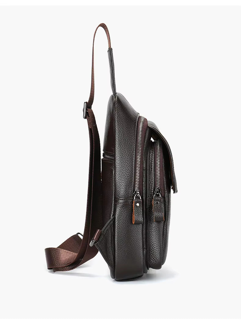 Premium Umhängetasche aus echtem Rindsleder für stilvolles und funktionales Tragen | 7589 