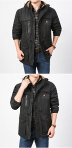 Winter Pufferjacke Plaid Baumwolle Militär Kampf Outdoor Taktischer Parka Mantel mit Kapuze | 086 