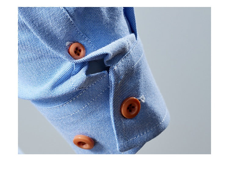 Herren Business Casual Langarmhemd Einfarbig Slim Fit Hemd 