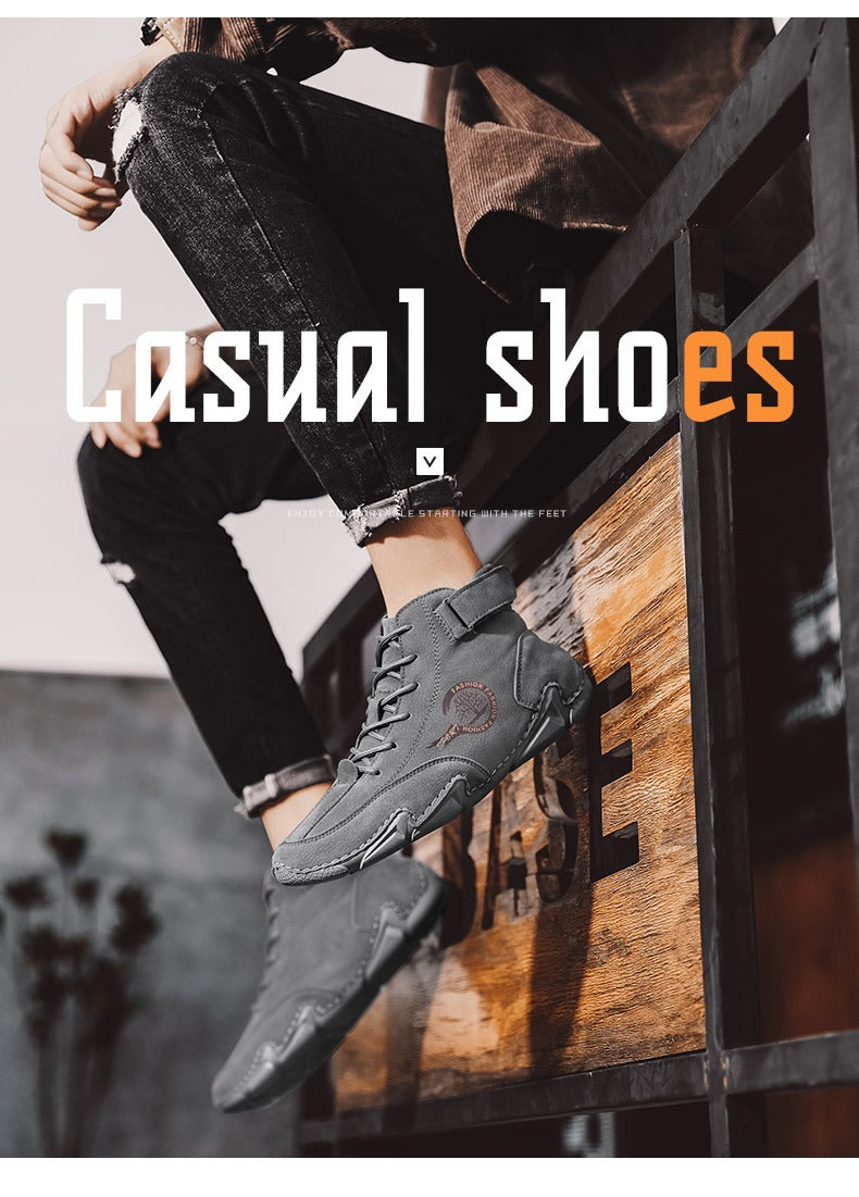 Flache kurze Herrenstiefel, Modetrend, Outdoor, echte, lässige Martin-Stiefeletten | 88377 
