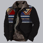 Herren Plus Size Casual Aztec Geometric Print Fleecejacke Streetwear Herbst Winter Loose Fit Mantel | TS-6594 