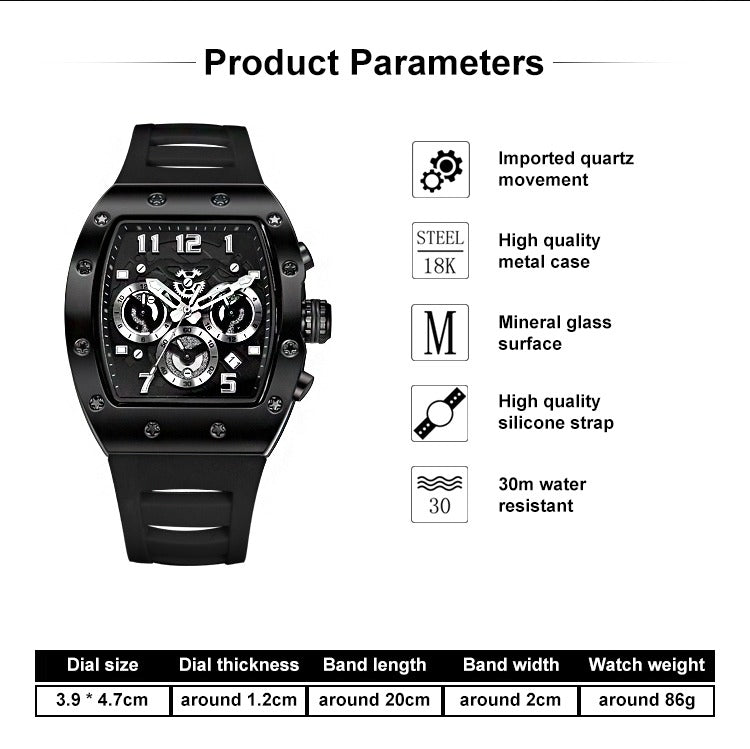 Luxus-Herrenuhr in Weinfassform, wasserdicht, vollautomatisch, mechanisch | G5867 