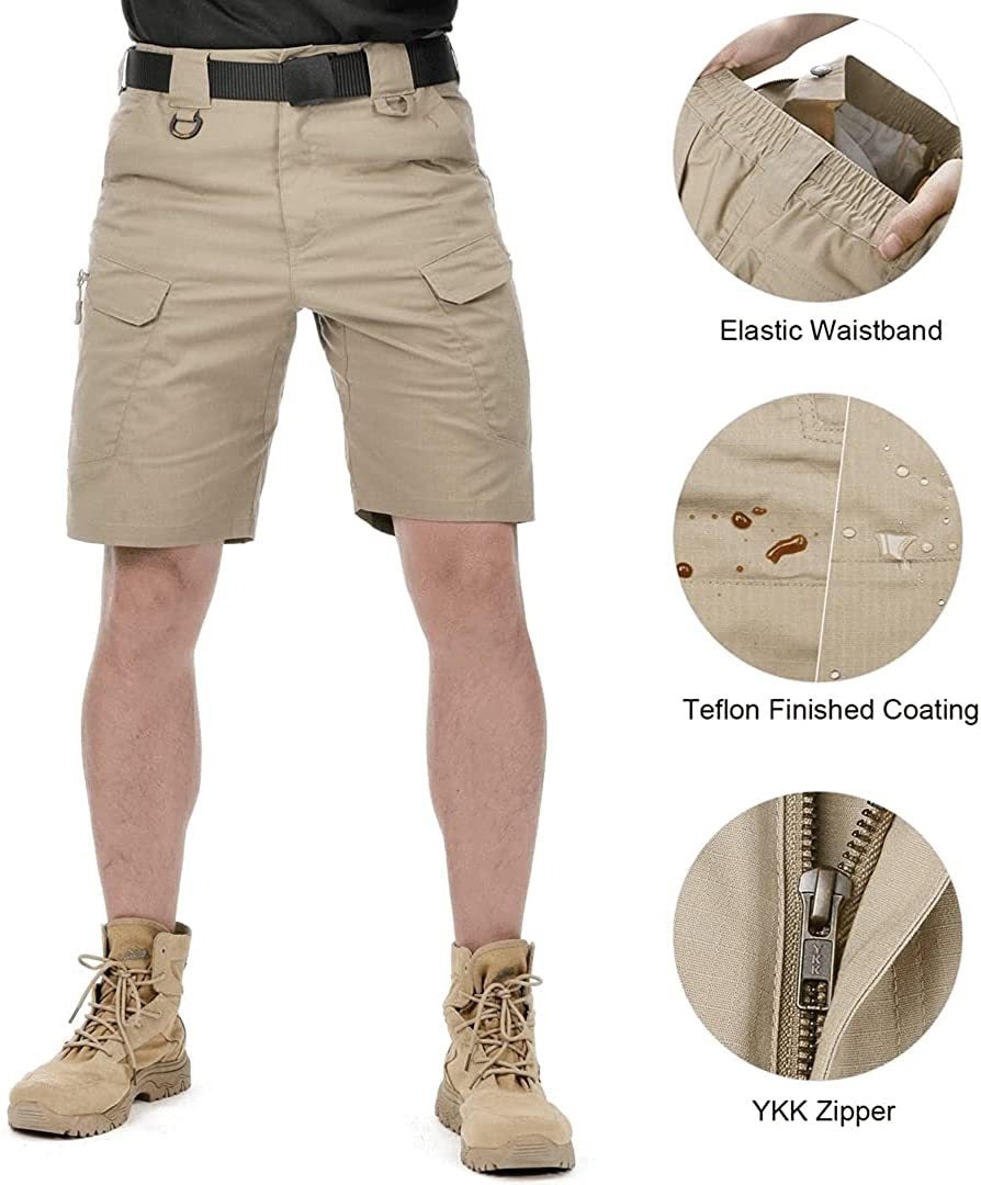 Schnelltrocknende Arbeitsshorts für Herren, wasserdicht, taktisch, für den Außenbereich, lässig, mehrere Taschen, kurze Baumwollhose | DK-1 