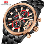 Herren Edelstahl Uhren Chronograph Uhr Luxus Leuchtende Quarz Armbanduhr | MF0352G 