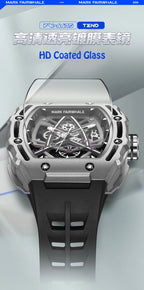 Luxuriöse mechanische Herrenarmbanduhr mit Saphirglas, wasserdicht, Automatikuhr | 6650 
