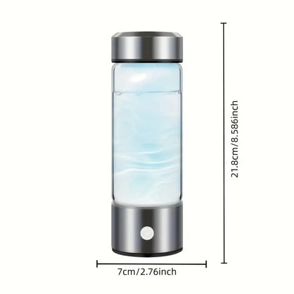 Wasserstoff-Wasserflasche – Per USB wiederaufladbar und tragbar mit Edelstahlverschluss. Verwandelt normales Wasser in wasserstoffreiche Flüssigkeit | TQ-08 