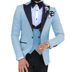 3-teiliger Slim Fit Herrenanzug Bräutigam Formelle Party Abschlussball &amp; Hochzeit Smoking Blazer Jacke Hose &amp; Weste
