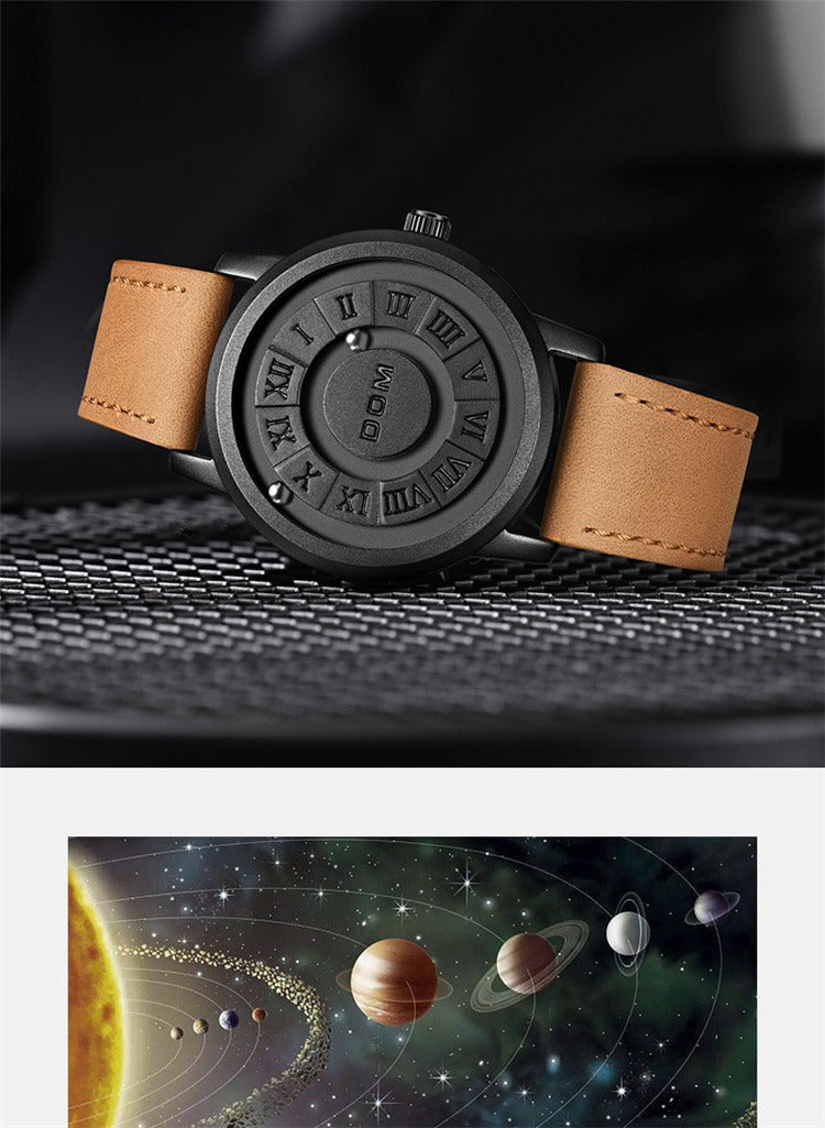 Herrenuhren Magnetischer Rollzeiger Einzigartiges Design Luxus-Armbanduhr aus Edelstahl | 0047 