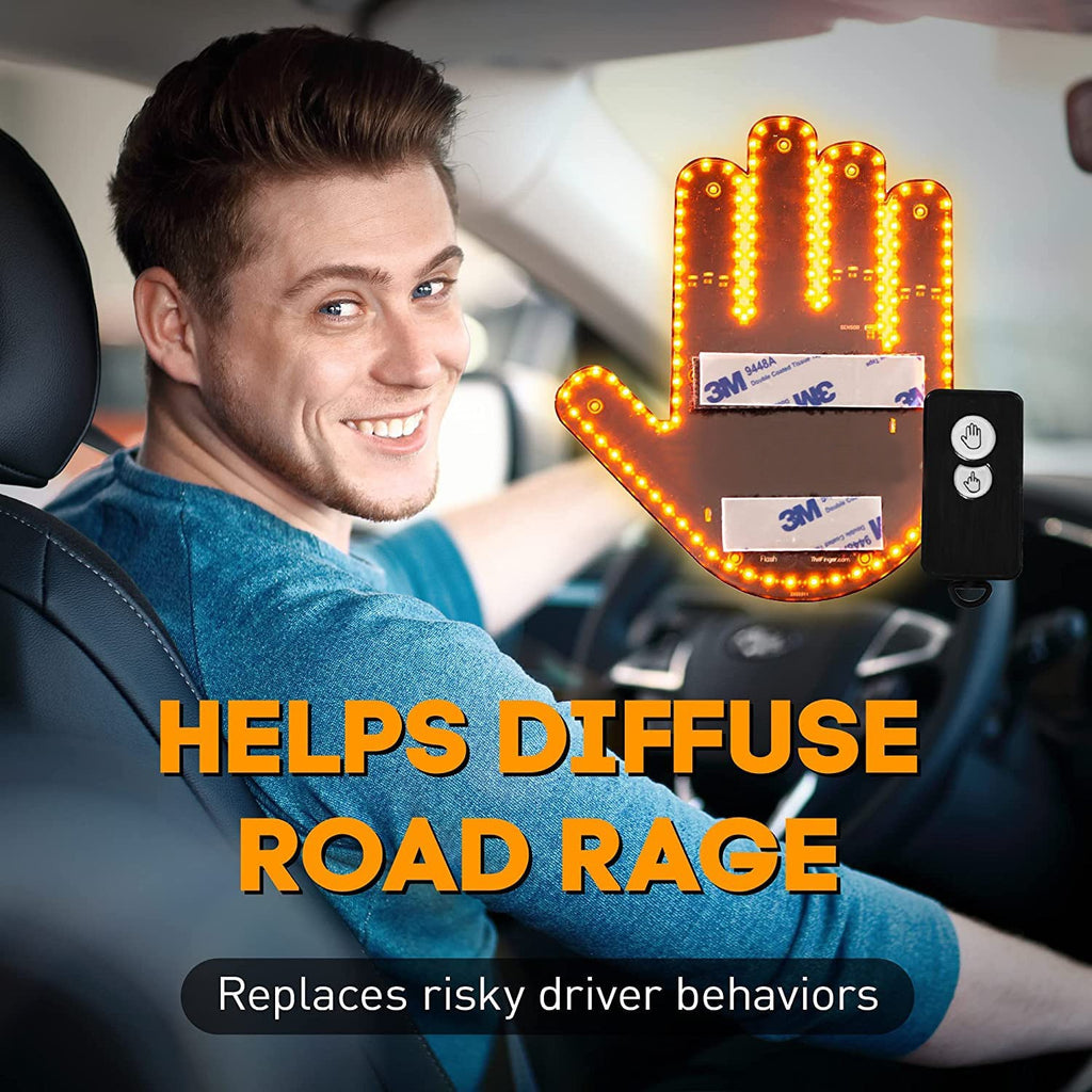 Auto Finger Licht mit Fernbedienung Geste Licht Auto Bernstein Mittelfinger Warnung Bremslicht 