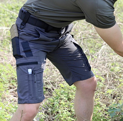 Short de travail cargo pour homme avec plusieurs poches pour course à pied, entraînement, randonnée, pantalon tactique imperméable | RSP01 