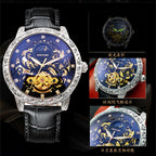 Mechanische Herrenuhren Automatik Wasserdicht Business Armbanduhr Lederuhr | 2120-6 