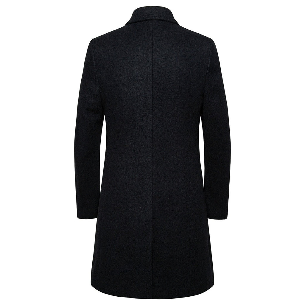 Herren Trenchcoat aus Wolle mit Umlegekragen, lang, aus Wolle und Wollmischungen, Wolljacke, Mantel | JJ-YF601 