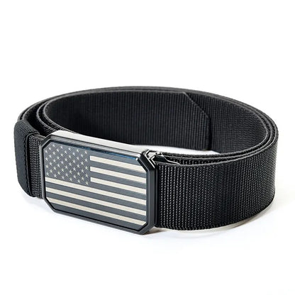 Ceinture élastique en nylon extensible pour homme avec boucle en métal magnétique 