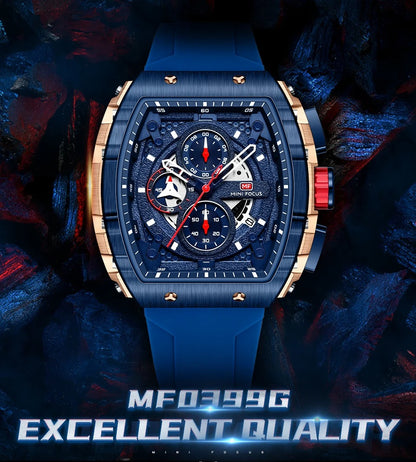 Men's Luxury Top Brand Quartz Sport Watches Silicone Strap Chronograph Wristwatches | MF0399G