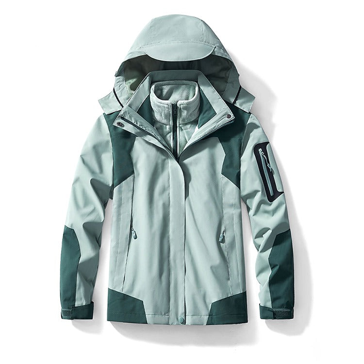 Unisex Wintersport Wandern Bergfüllung Baumwolle Polarfleece Drei-in-Eins Outdoor Wanderjacke | 