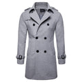 Herren Wolljacke Mittellang Trenchcoat Zweireihig Herren Slim Fit | B050 