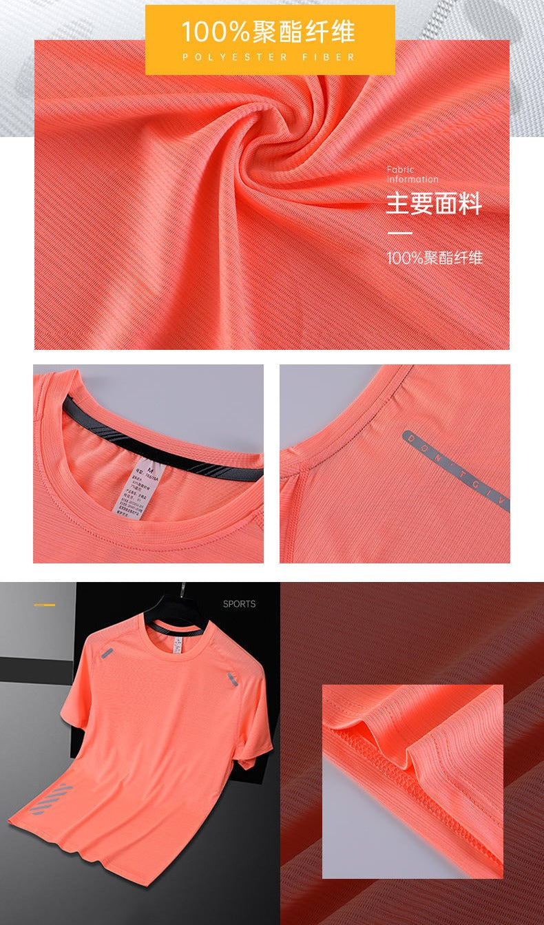 Herren Slim Fit Outdoor Gym Laufen Workout Fitness T-Shirt Lässig Atmungsaktiv Kurzarm Schnelltrocknende Shirts | 2203 