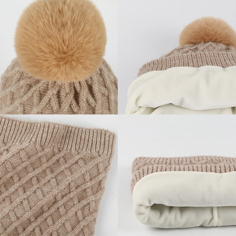 Wintermütze, Mütze, Schal, Handschuhe, Unisex, Winterwärmer, Fleece-gefüttert, Strickmütze, Schal, Handschuhe, Set | 121620 