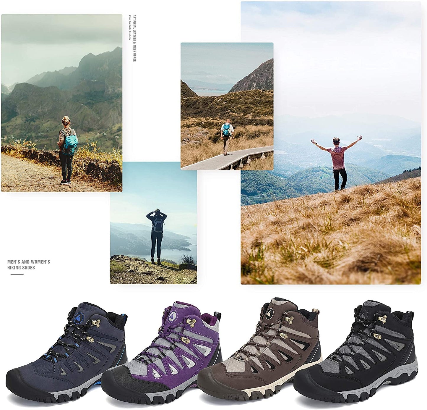 Chaussures de randonnée respirantes, imperméables et durables pour hommes, antidérapantes, de sécurité, de trekking | A15 