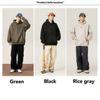 Unisex Kapuzenpullover aus schwerem Wildleder im Retro-Stil im amerikanischen Stil für Herbst und Winter | Locker sitzender Hoodie | L3848 