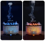Lava Cracked Volcano Diffusor für ätherische Öle, Quallenspray, Simulation von Feuer und Flammeneffekt, Luftbefeuchter, Heimdiffusor | V21b pro 