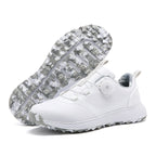 Unisex Golf Shoes with Rotating Buckle Closure Waterproof Spike less Golf Sneakers Casual Athletic Shoes X19