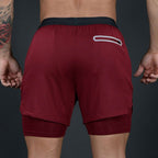 Atmungsaktive, schnell trocknende Basketball-Shorts für Herren, hochelastisch, Trainingsshorts mit Innentaschen, Turnshorts | DK45 