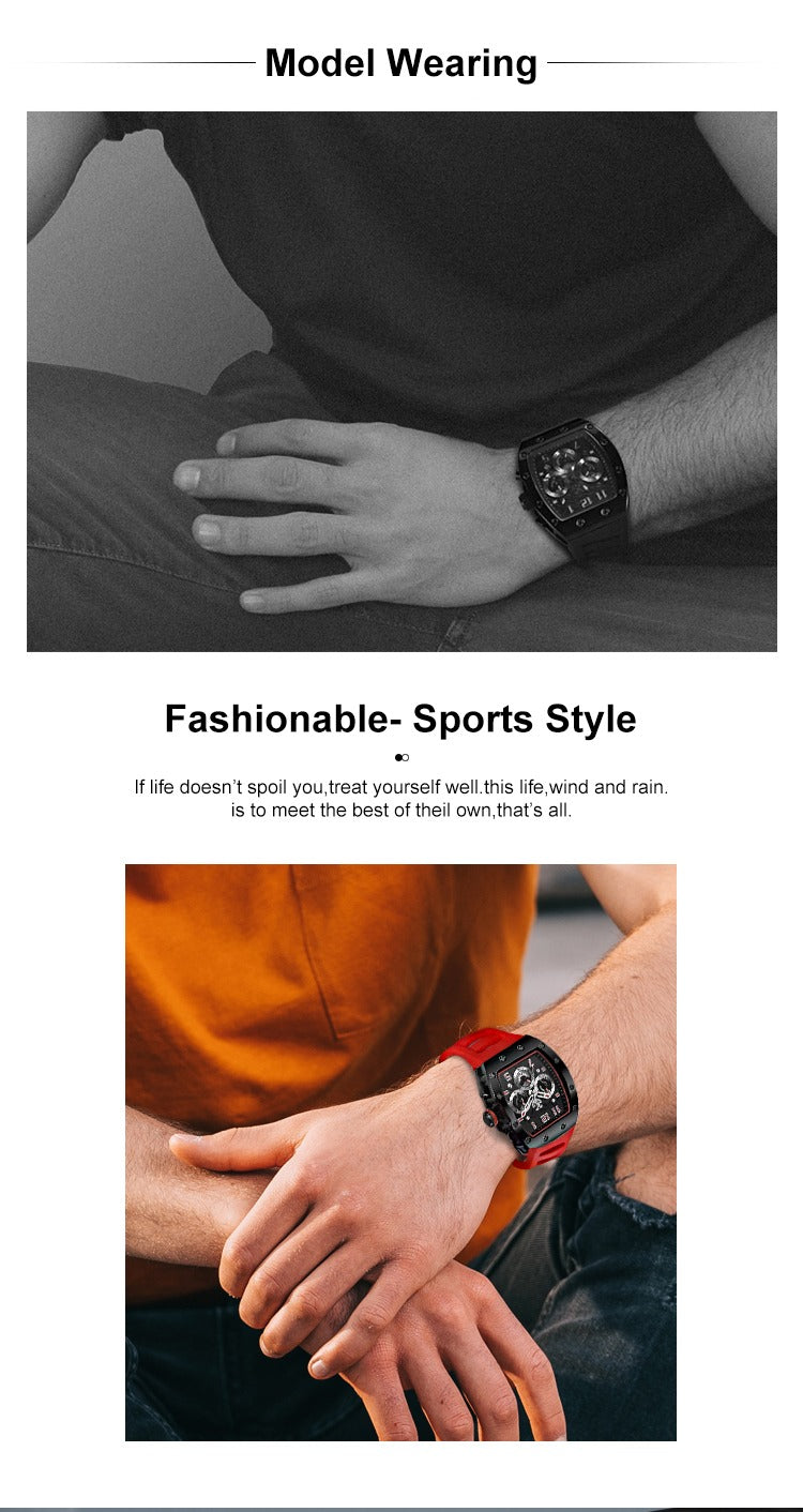 Luxus-Herrenuhr in Weinfassform, wasserdicht, vollautomatisch, mechanisch | G5867 