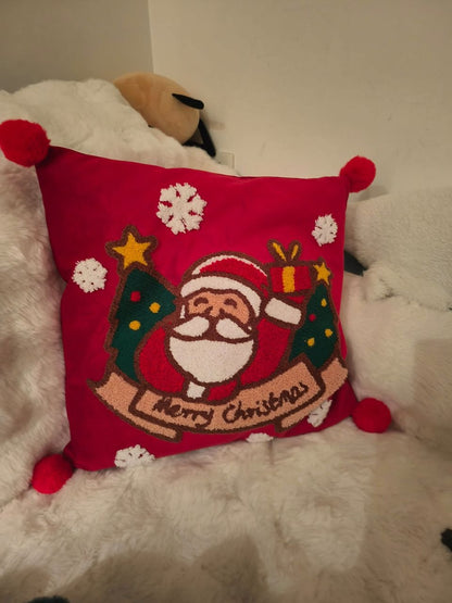 Christmas Embroidery Pillowcase - Removable Cushion Cover for Bedroom & Living Room |