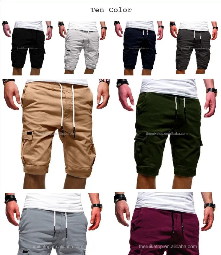 Herren Atmungsaktive Anti-Falten Chino Cargo Schnelltrocknende Shorts Mehrere Taschen Sommer Strandhose | ZK36 