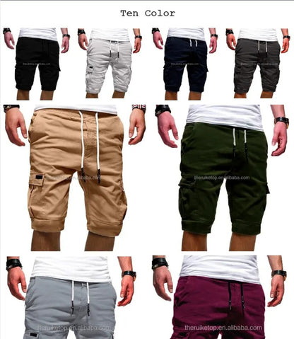 Men Breathable Anti- Wrinkle Chino Cargo Quick Dry Shorts Multi Pockets Summer Beach Pants | ZK36